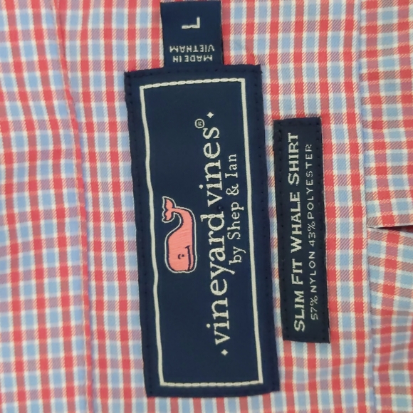 Men's L Vineyard Vines Performance Whale Shirt - Picture 3 of 5
